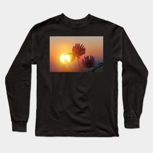 Winter meadow at sunrise Long Sleeve T-Shirt